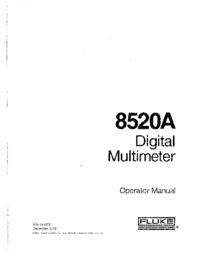 Fluke 8520A Operator  Fluke FLUKE 8520A Operator.pdf
