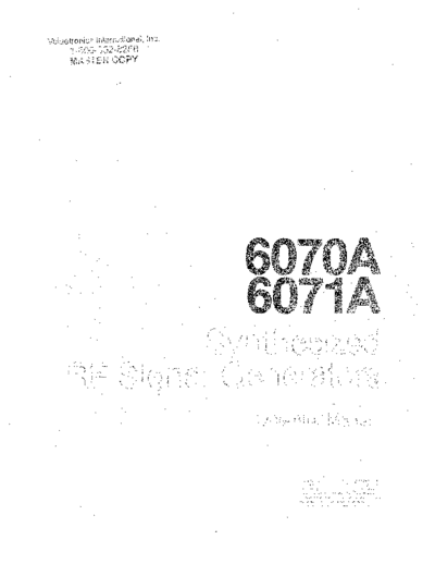 Fluke FLUKE 6071A Operation  Fluke FLUKE 6071A Operation.pdf