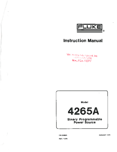 Fluke FLUKE 4265A Instruction Manual  Fluke FLUKE 4265A Instruction Manual.pdf