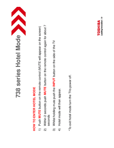 TOSHIBA toshiba lcd SL738 series Hotel Mode  TOSHIBA LCD Proj toshiba lcd SL738 series Hotel Mode.pdf