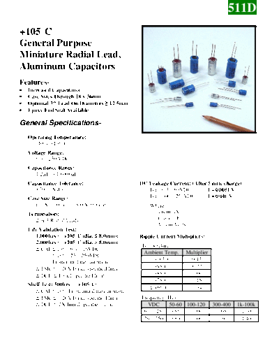 Barker Microfarads [BMI] Barker Microfarads [radial thru-hole] 511D Series  . Electronic Components Datasheets Passive components capacitors Barker Microfarads [BMI] Barker Microfarads [radial thru-hole] 511D Series.pdf