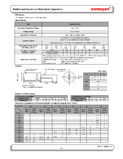 Kingcap [non-polar radial] TNP Series  . Electronic Components Datasheets Passive components capacitors Kingcap Kingcap [non-polar radial] TNP Series.pdf