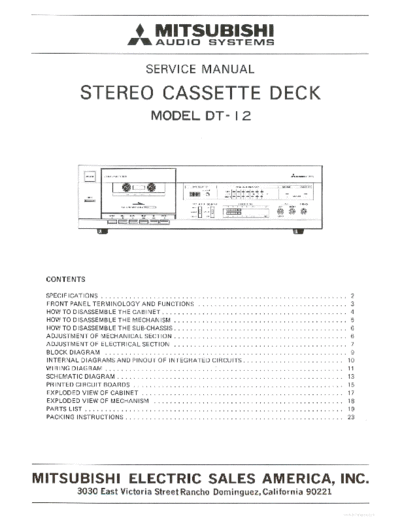 MITSUBISHI hfe   dt-12 service en  MITSUBISHI Audio DT-12 hfe_mitsubishi_dt-12_service_en.pdf