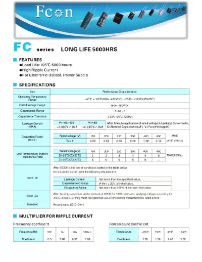 Fcon [radial thru-hole] FC Series  . Electronic Components Datasheets Passive components capacitors Fcon Fcon [radial thru-hole] FC Series.pdf