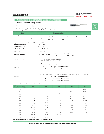 KLS 2012 [radial thru-hole] SH Series  . Electronic Components Datasheets Passive components capacitors KLS KLS 2012 [radial thru-hole] SH Series.pdf