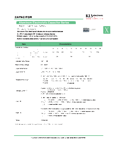 KLS 2012 [radial thru-hole] GS Series  . Electronic Components Datasheets Passive components capacitors KLS KLS 2012 [radial thru-hole] GS Series.pdf