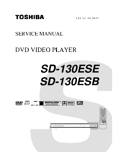 TOSHIBA toshiba sd-130esb, sd-130ese service manual  TOSHIBA DVD-Video SD-130 toshiba_sd-130esb,_sd-130ese_service_manual.pdf