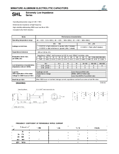 Decon [radial thru-hole] SHL Series  . Electronic Components Datasheets Passive components capacitors Decon Decon [radial thru-hole] SHL Series.pdf