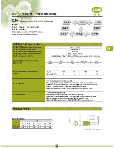 LSHC [radial thru-hole] CJA Series  . Electronic Components Datasheets Passive components capacitors LSHC LSHC [radial thru-hole] CJA Series.pdf