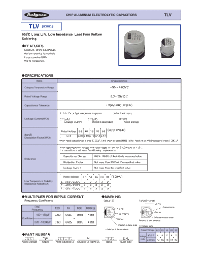 Rubycon [smd] TLV Series  . Electronic Components Datasheets Passive components capacitors Rubycon Rubycon [smd] TLV Series.pdf
