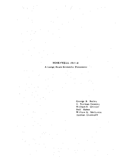 honeywell HONEYWELL 1800-II A Large-Scale Scientific Processor 1963  honeywell h1800 HONEYWELL_1800-II_A_Large-Scale_Scientific_Processor_1963.pdf