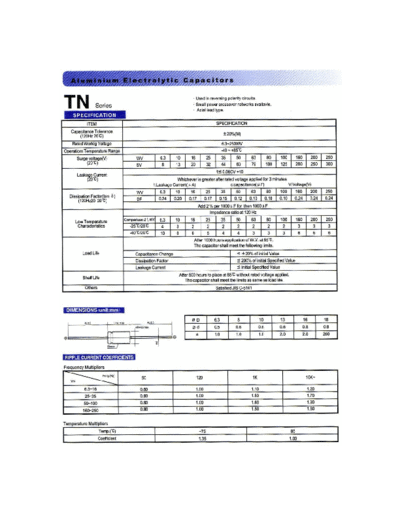 Chang-Chang [non-polar thru-hole] TN Series  . Electronic Components Datasheets Passive components capacitors Chang-Chang chang-chang [non-polar thru-hole] TN Series.pdf