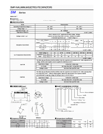 Nicon SM [snap-in] Series  . Electronic Components Datasheets Passive components capacitors Nicon Nicon SM [snap-in] Series.pdf