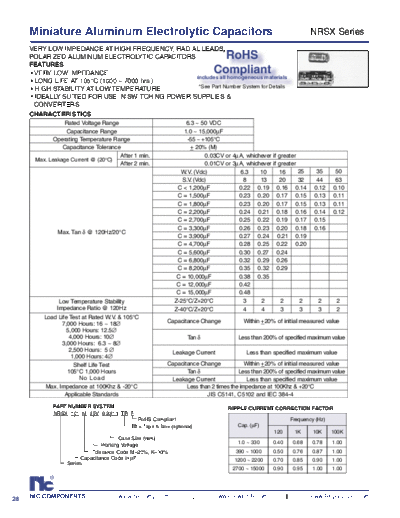 NIC [radial thru-hole] NRSX Series  . Electronic Components Datasheets Passive components capacitors NIC NIC [radial thru-hole] NRSX Series.pdf