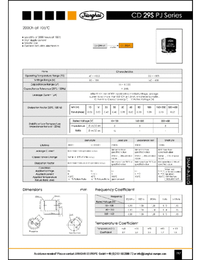 Jianghai [snap-in] PJ Series  . Electronic Components Datasheets Passive components capacitors Jianghai Jianghai [snap-in] PJ Series.pdf