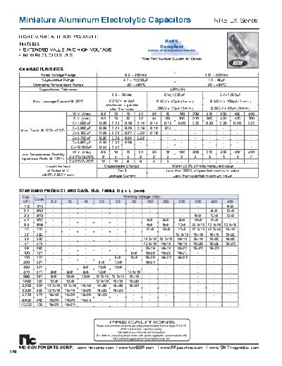 NIC [radial thru-hole] NRELX Series  . Electronic Components Datasheets Passive components capacitors NIC NIC [radial thru-hole] NRELX Series.pdf