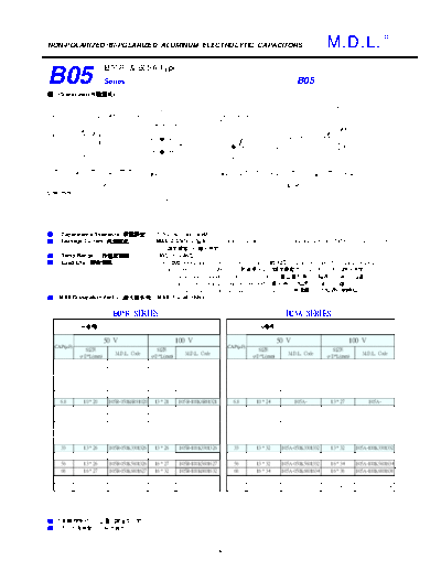 M.D.L MDL [non-polar radial-axial] B05 Series  . Electronic Components Datasheets Passive components capacitors M.D.L MDL [non-polar radial-axial] B05 Series.pdf