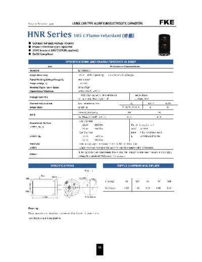 FKE [snap-in] HNR SERIES Series  . Electronic Components Datasheets Passive components capacitors FKE FKE [snap-in] HNR SERIES Series.pdf