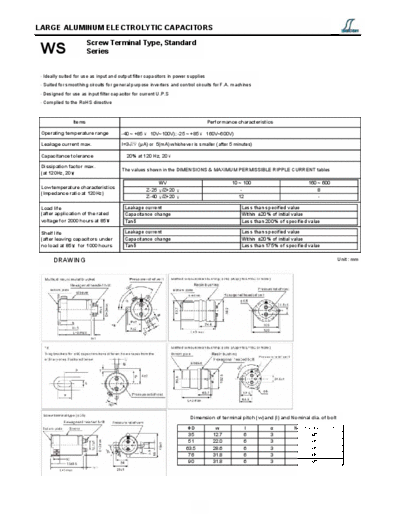 . Electronic Components Datasheets Decon [screw] WS Series  . Electronic Components Datasheets Passive components capacitors Decon Decon [screw] WS Series.pdf