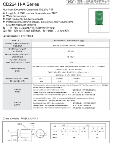 HX [Nantong Yipin] HX [radial thru-hole] CD264 H-A -PARTIAL-  . Electronic Components Datasheets Passive components capacitors HX [Nantong Yipin] HX [radial thru-hole] CD264 H-A -PARTIAL-.pdf