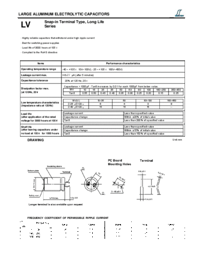 Decon [snap-in] LV Series  . Electronic Components Datasheets Passive components capacitors Decon Decon [snap-in] LV Series.pdf