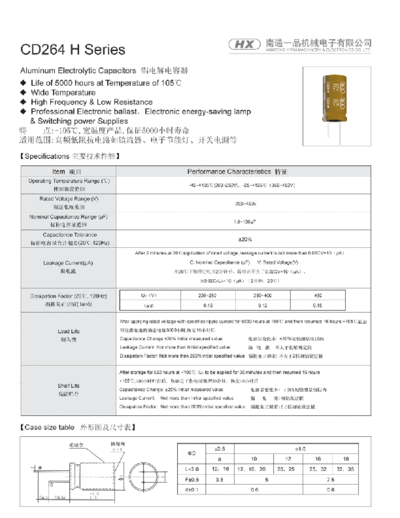 HX [Nantong Yipin] HX [radial thru-hole] CD264-H Series  . Electronic Components Datasheets Passive components capacitors HX [Nantong Yipin] HX [radial thru-hole] CD264-H Series.pdf
