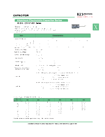 KLS 2012 [radial thru-hole] SZ Series  . Electronic Components Datasheets Passive components capacitors KLS KLS 2012 [radial thru-hole] SZ Series.pdf