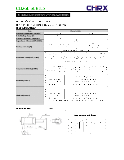 Chirx [radial thru-hole] CD26L Series  . Electronic Components Datasheets Passive components capacitors Chirx Chirx [radial thru-hole] CD26L Series.pdf