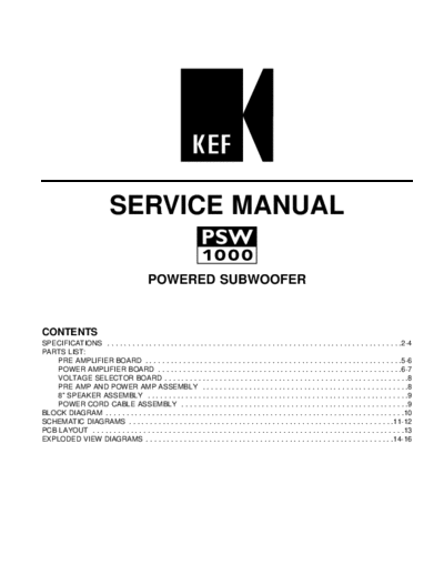 KEF hfe kef psw1000 service  KEF Audio PSW-1000 hfe_kef_psw1000_service.pdf