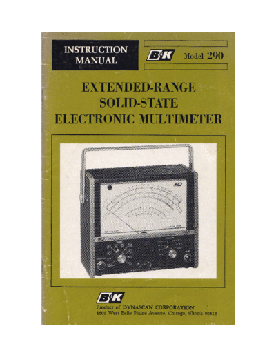 B&K Model 290 Extended Range Solid-State Electronic Multimeter  . Rare and Ancient Equipment B&K B&K Model 290 Extended Range Solid-State Electronic Multimeter.pdf