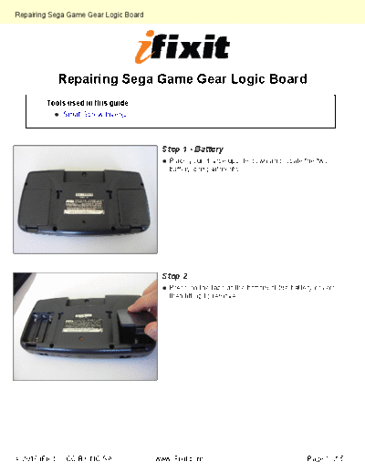 Sega Repairing-Logic-Board-2346  Sega Sega Game Gear Repairing-Logic-Board-2346.pdf