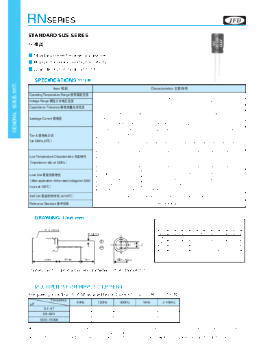 JFD [Jinfuda] JFD [radial thru-hole] RN Series  . Electronic Components Datasheets Passive components capacitors JFD [Jinfuda] JFD [radial thru-hole] RN Series.pdf