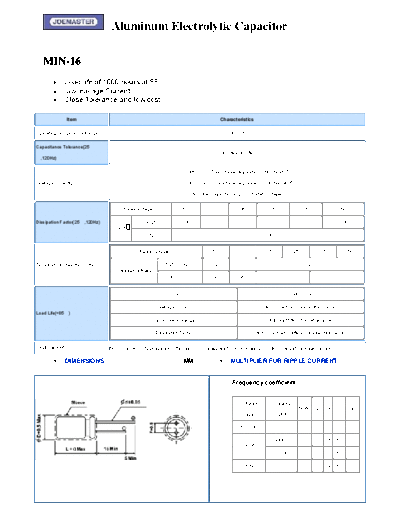 Joemaster [radial] MIN-16 Series  . Electronic Components Datasheets Passive components capacitors Joemaster Joemaster [radial] MIN-16 Series.pdf