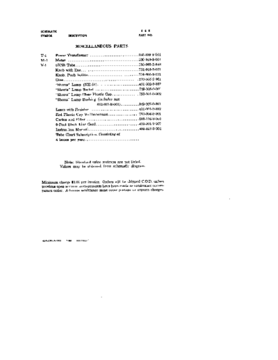 B&K Parts List Schematic  . Rare and Ancient Equipment B&K Parts List_Schematic.pdf