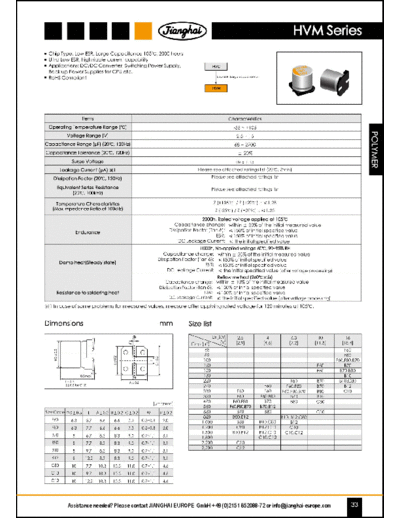 Jianghai [polymer SMD] HVM Series  . Electronic Components Datasheets Passive components capacitors Jianghai Jianghai [polymer SMD] HVM Series.pdf