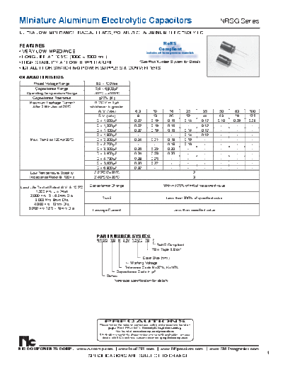 NIC [radial thru-hole] NRSG Series  . Electronic Components Datasheets Passive components capacitors NIC NIC [radial thru-hole] NRSG Series.pdf