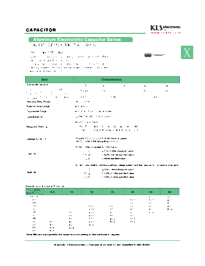 KLS 2012 [radial thru-hole] SX Series  . Electronic Components Datasheets Passive components capacitors KLS KLS 2012 [radial thru-hole] SX Series.pdf
