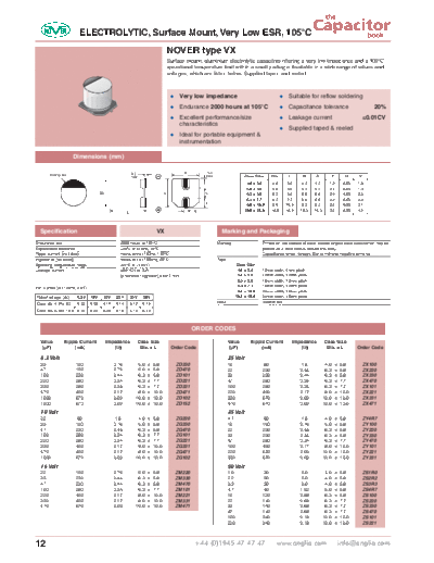 . Electronic Components Datasheets Nover [smd] VX Series  . Electronic Components Datasheets Passive components capacitors Nover Nover [smd] VX Series.pdf