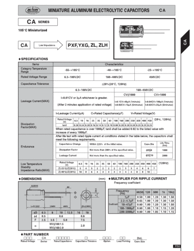 Seacon [radial thru-hole] CA Series  . Electronic Components Datasheets Passive components capacitors Seacon Seacon [radial thru-hole] CA Series.pdf