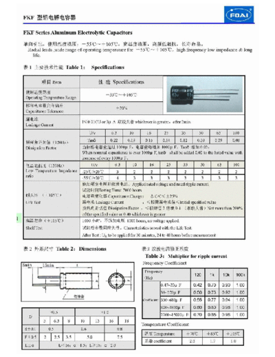 Foai [radial thru-hole] FKF Series  . Electronic Components Datasheets Passive components capacitors Foai Foai [radial thru-hole] FKF Series.pdf
