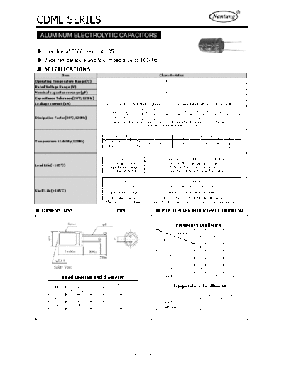 Nantung [radial thru-hole] CDME Series  . Electronic Components Datasheets Passive components capacitors Nantung Nantung [radial thru-hole] CDME Series.pdf