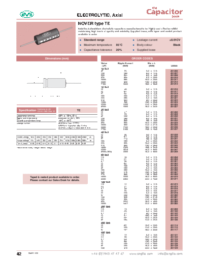 . Electronic Components Datasheets Nover [axial] TE Series  . Electronic Components Datasheets Passive components capacitors Nover Nover [axial] TE Series.pdf