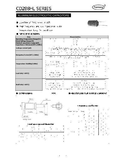 Nantung [radial thru-hole] CD288HL Series  . Electronic Components Datasheets Passive components capacitors Nantung Nantung [radial thru-hole] CD288HL Series.pdf