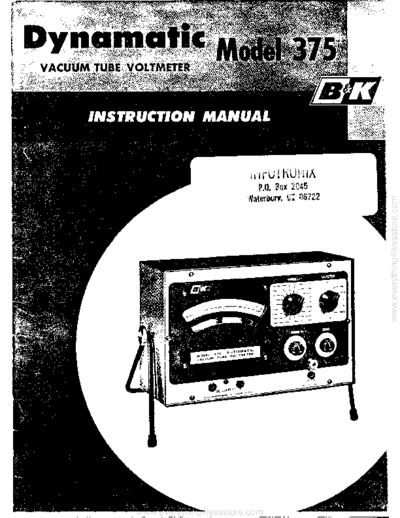 B&K bk model 375 vtvm  . Rare and Ancient Equipment B&K bk_model_375_vtvm.pdf