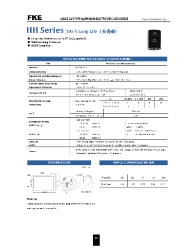 FKE [snap-in] HH SERIES Series  . Electronic Components Datasheets Passive components capacitors FKE FKE [snap-in] HH SERIES Series.pdf