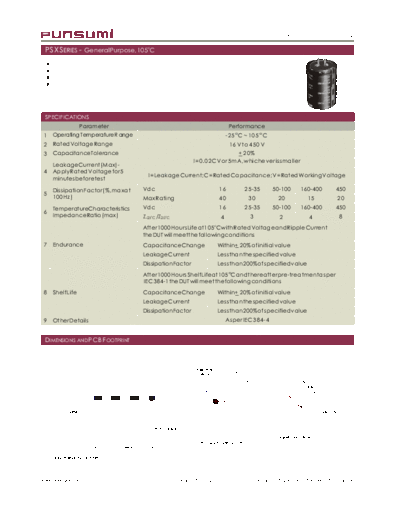 Punsumi [snap-in] PSX Series  . Electronic Components Datasheets Passive components capacitors Punsumi Punsumi [snap-in] PSX Series.pdf