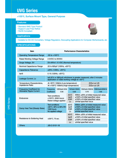 Samxon .X-CON [polymer smd] UVG Series  . Electronic Components Datasheets Passive components capacitors Samxon Samxon.X-CON [polymer smd] UVG Series.pdf