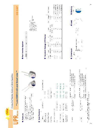 Elite [polymer thru-hole] UPR Series  . Electronic Components Datasheets Passive components capacitors Elite Elite [polymer thru-hole] UPR Series.pdf