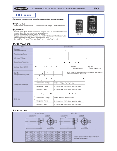 Rubycon [lug-terminal] FKX Series  . Electronic Components Datasheets Passive components capacitors Rubycon Rubycon [lug-terminal] FKX Series.pdf