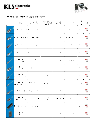 KLS KLS Series Table  . Electronic Components Datasheets Passive components capacitors KLS KLS Series Table.pdf